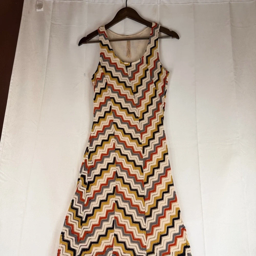 MYSTREE Women’s Size M Dress Maxi Length Crochet Bodycon Tank Style Lined